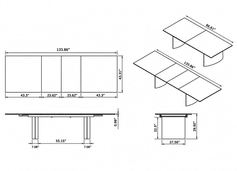 SERENO EXTENDABLE DINING TABLE